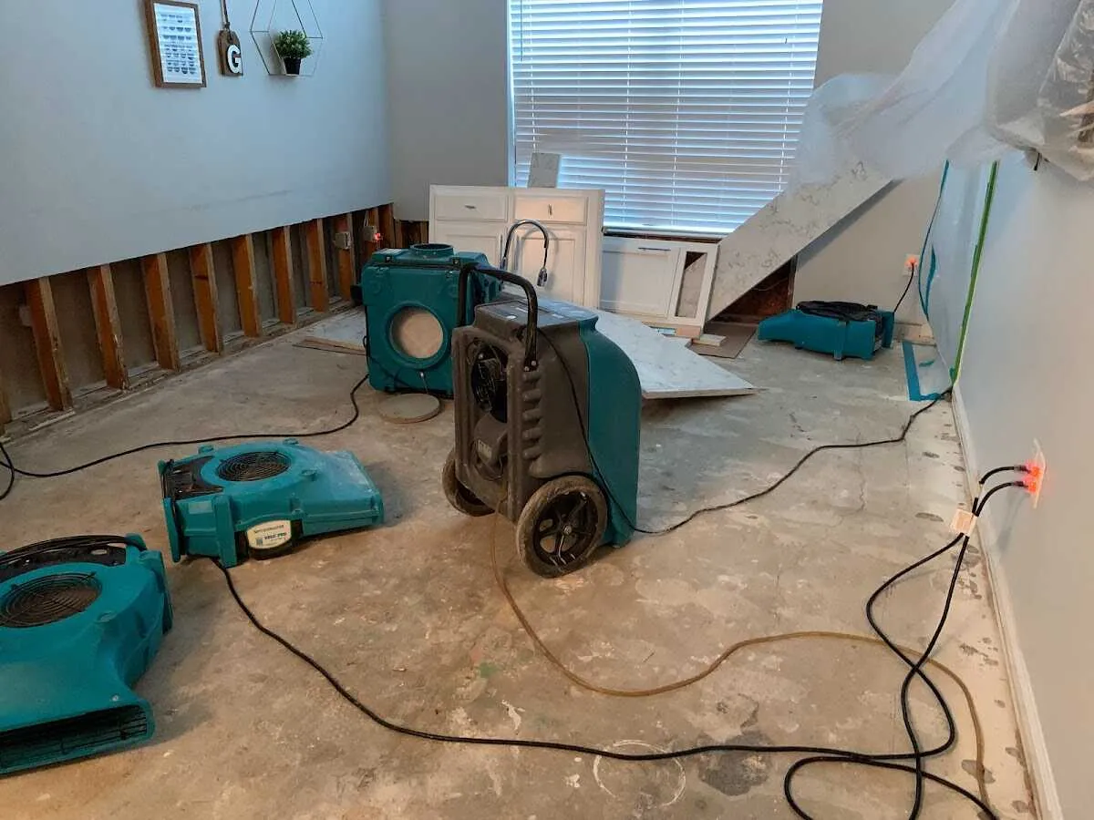 Dehumidifier in flood-cut room for Water Extraction & Removal in Sulphur Springs